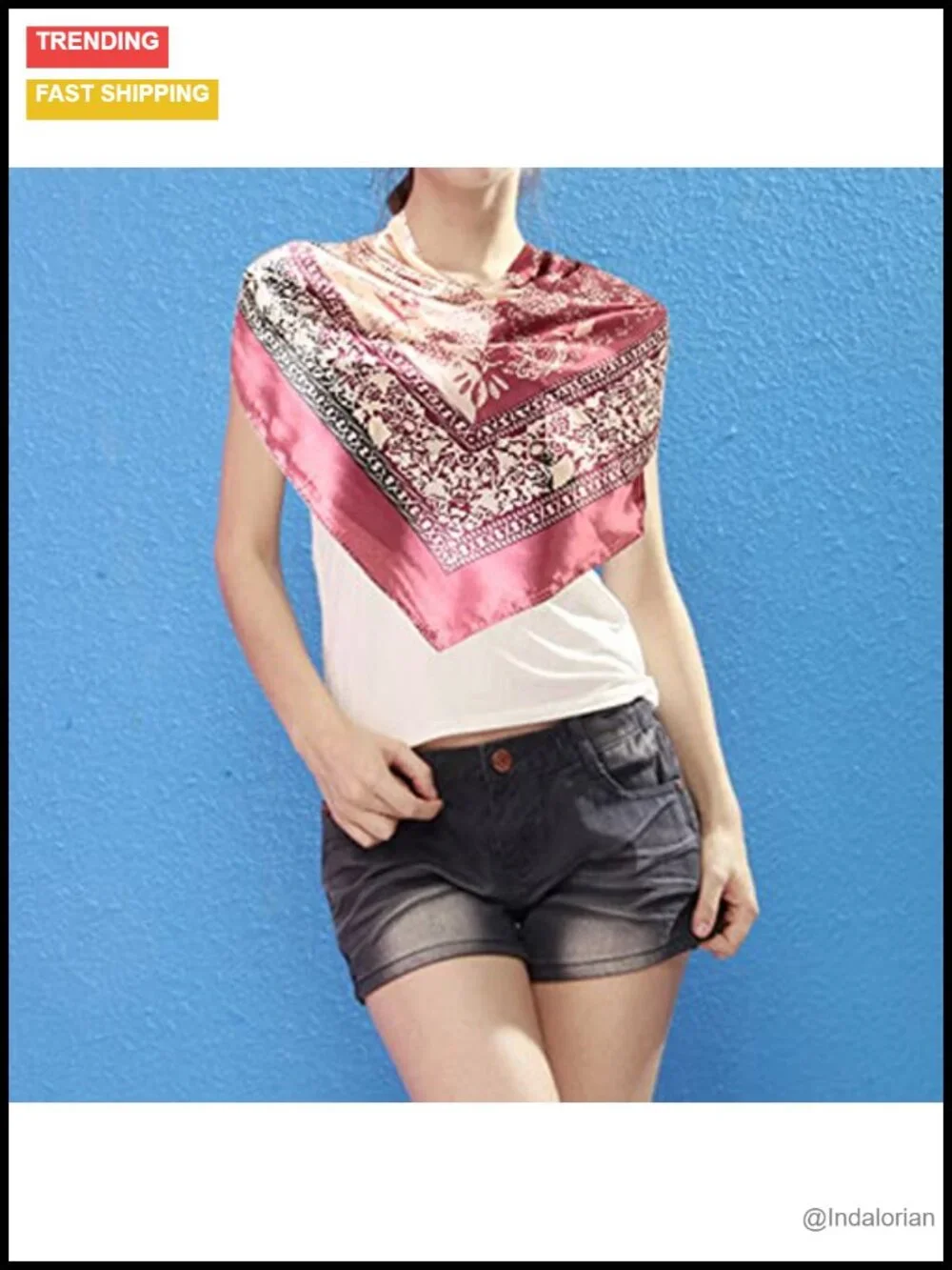 35x35 Polyester Silk Like Hair Scarf Head Wrap Neck Bandana Fashion Square Scarf